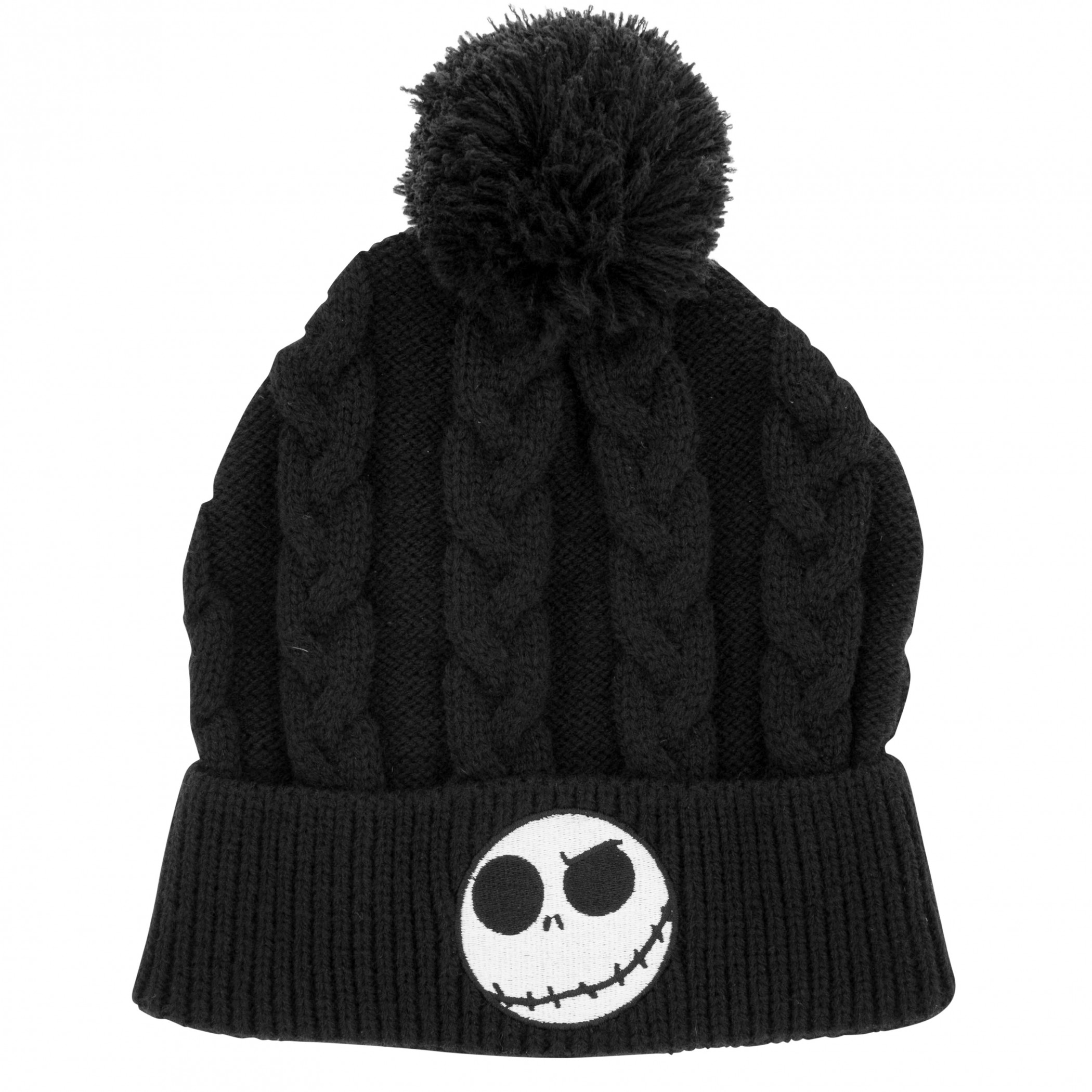 Nightmare Before Christmas Jack Skellington Cuff Pom Beanie